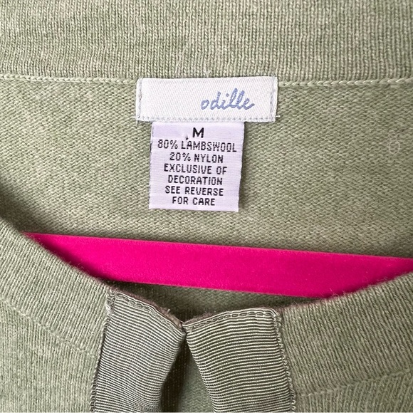 Green Lambswool Floral Embroidered Cardigan Medium - Picture 3 of 7